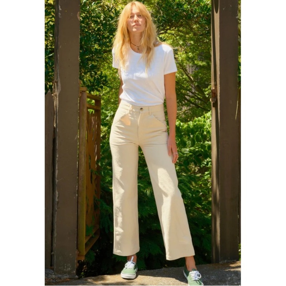 Mollusk Painter High-Rise Straight Leg Pants in Cream